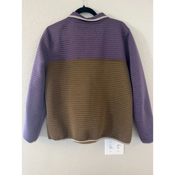 L.L. Bean Airlight Colorblock Pullover Purple Brown W's Large EUC - Picture 3 of 5